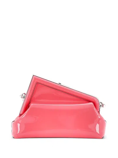 Pre-owned Fendi First Bag Patent Midi Shoulder Bag In Pink