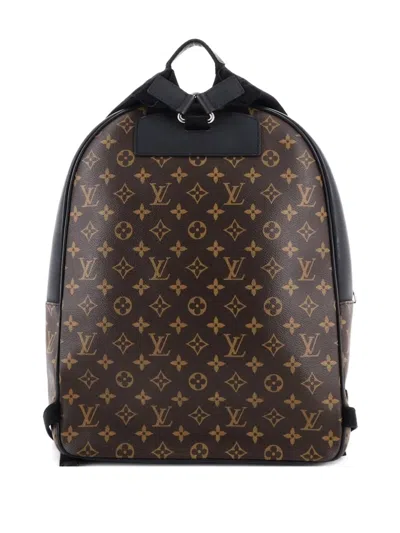 Pre-owned Louis Vuitton Josh Macassar Monogram Canvas Backpack In Black