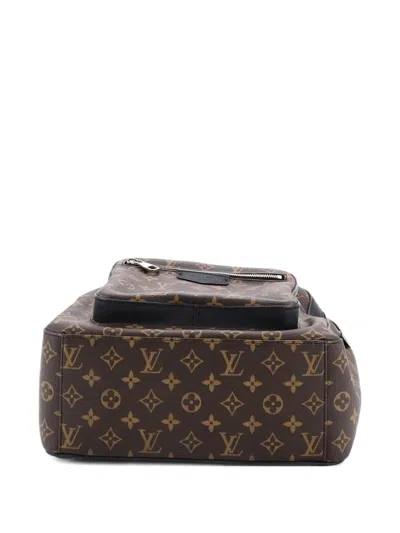 Pre-owned Louis Vuitton Josh Macassar Monogram Canvas Backpack In Black