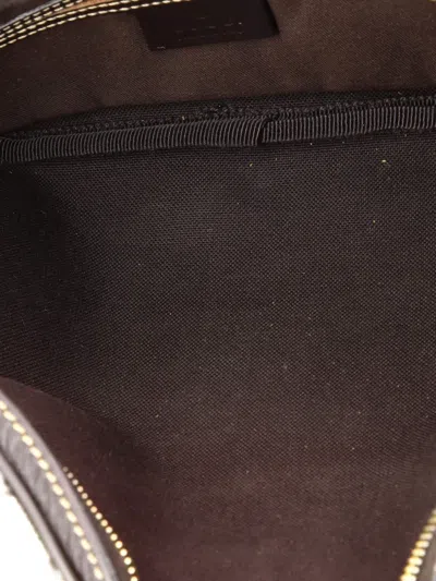 Pre-owned Gucci Gg Coated Canvas With Leather Small Belt Bag In Brown
