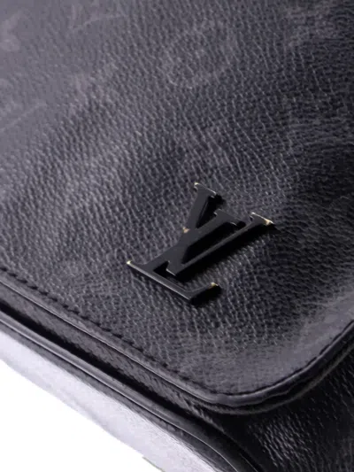 Pre-owned Louis Vuitton District Messenger Bag Monogram Eclipse Canvas Pm Crossbody Bag In Black