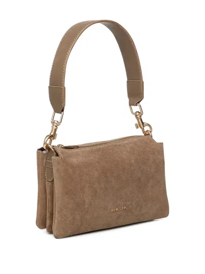 Biasia Suede Shoulder Bag In Neutral