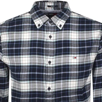 Tommy Jeans Flannel Check Shirt Navy In Multi