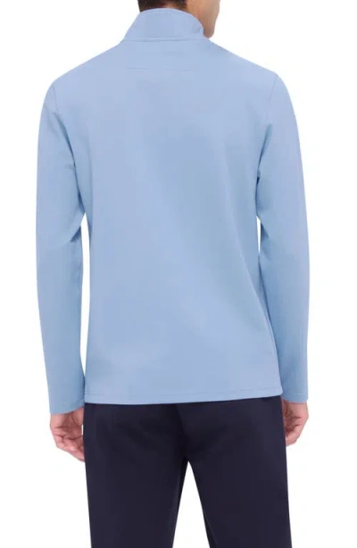 Bugatchi Quarter Zip Performance Pullover In Blue