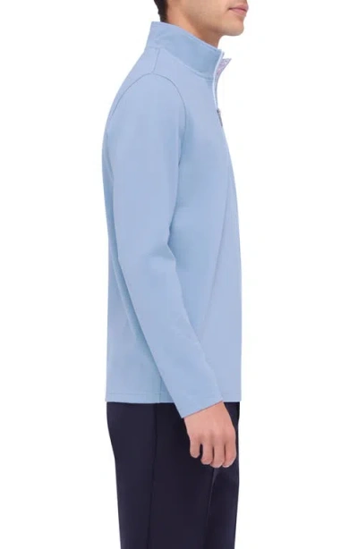 Bugatchi Quarter Zip Performance Pullover In Blue