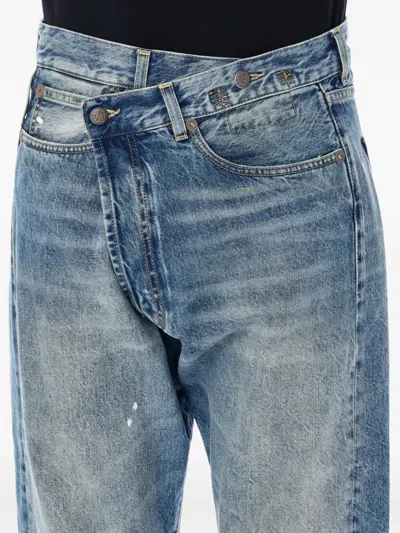 R13 Crossover Cuffed Jeans In Blue