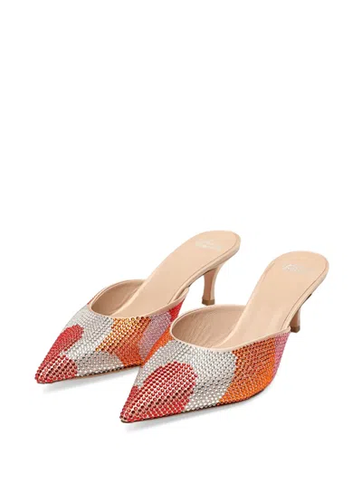 Celia Kritharioti Crystal-embellished Leather Mules In Multi