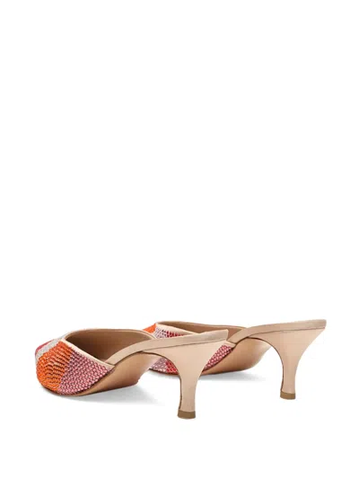 Celia Kritharioti Crystal-embellished Leather Mules In Multi
