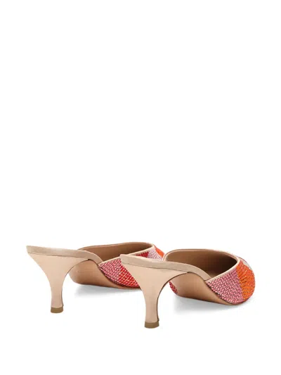 Celia Kritharioti Crystal-embellished Leather Mules In Multi