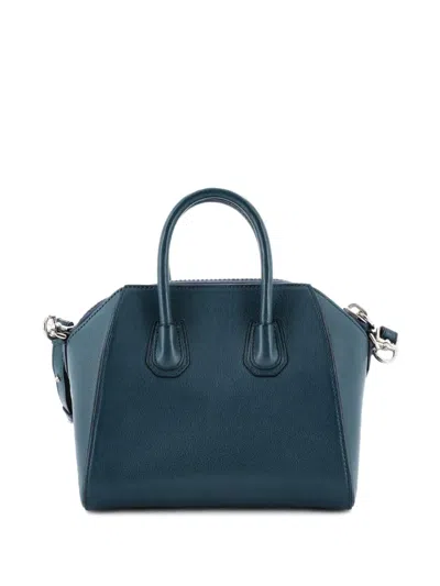 Pre-owned Givenchy Antigona Bag Leather Mini Crossbody Bag In Blue