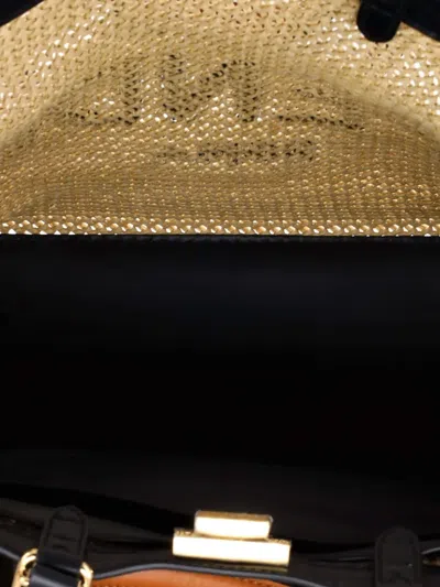 Pre-owned Fendi Peekaboo X- Raffia Medium Tote Bag In Neutral