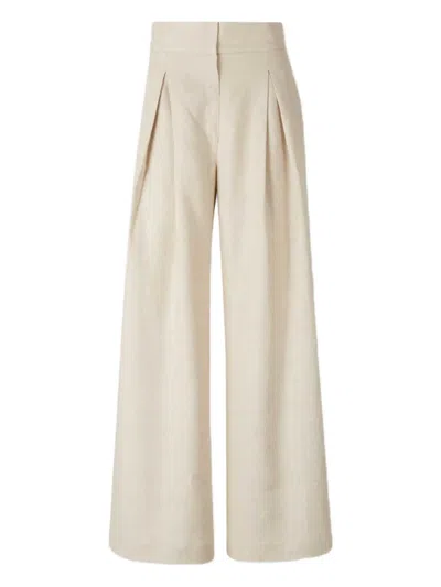 Andres Otalora High-waist Flared Trousers In Neutral