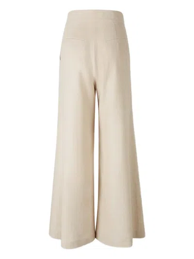 Andres Otalora High-waist Flared Trousers In Neutral