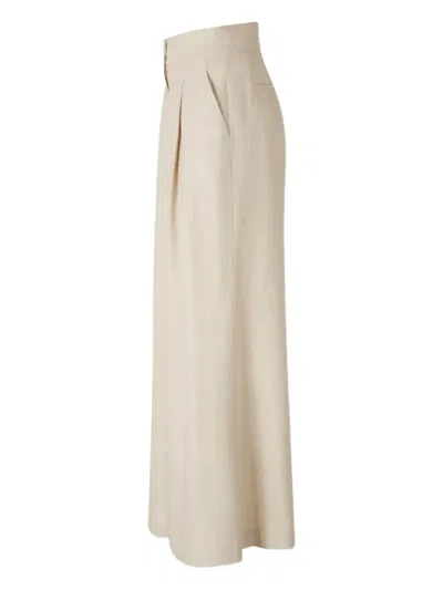 Andres Otalora High-waist Flared Trousers In Neutral