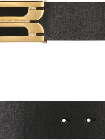 Victoria Beckham Adjustable Length Belts Smooth Finish Design In Black