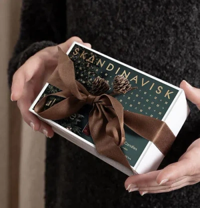 Skandinavisk Yuletide Scented Candle Giftset 65g X 2 In Red