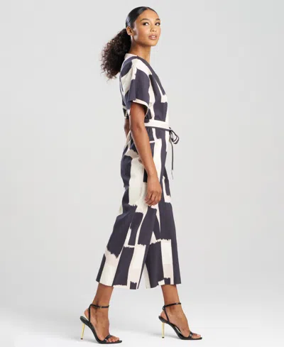 Natori Women's Printed V-neck Jumpsuit In Black