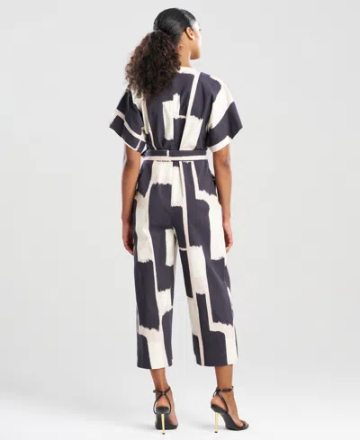 Natori Women's Printed V-neck Jumpsuit In Black