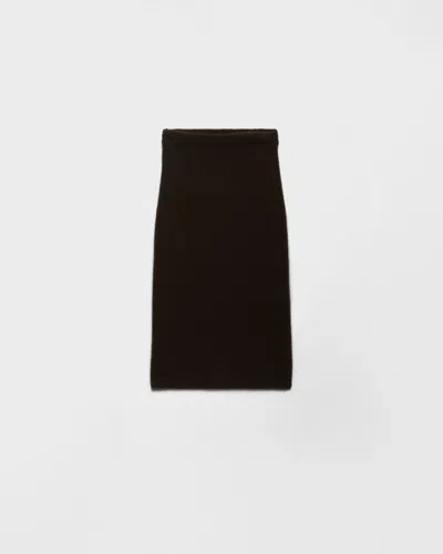 Prada Rock Aus Kaschmirstrick Mit Lochmuster In Black