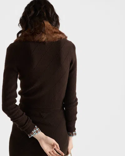 Prada Rock Aus Kaschmirstrick Mit Lochmuster In Black