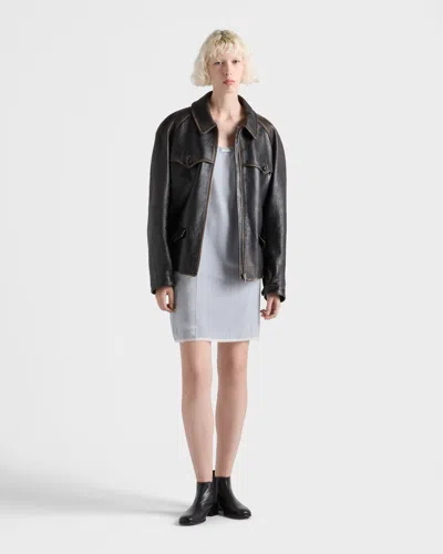 Prada Slipkleid Aus Samt In Blue