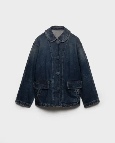 Prada Blousonjacke Aus Gewaschenem Denim In Blue