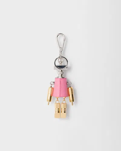 Prada Robot Charm Keyring In Multi