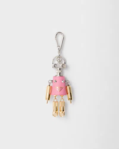 Prada Robot Charm Keyring In Multi