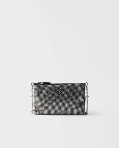 Prada Mini-clutch Mit Kristallen Und Schulterriemen