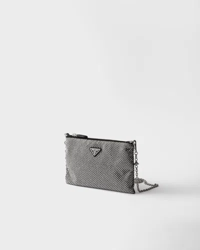 Prada Mini-clutch Mit Kristallen Und Schulterriemen