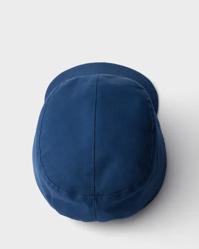Prada Lettering-embroidered Baseball Cap In Blue