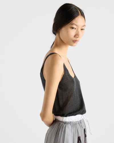 Prada Tanktop Aus Kaschmir Und Seide In Gray