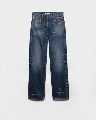 Prada Gerade Jeans Aus Gewaschenem Denim In Blue