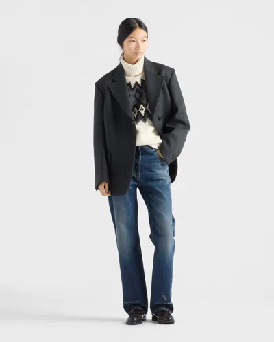 Prada Gerade Jeans Aus Gewaschenem Denim In Blue