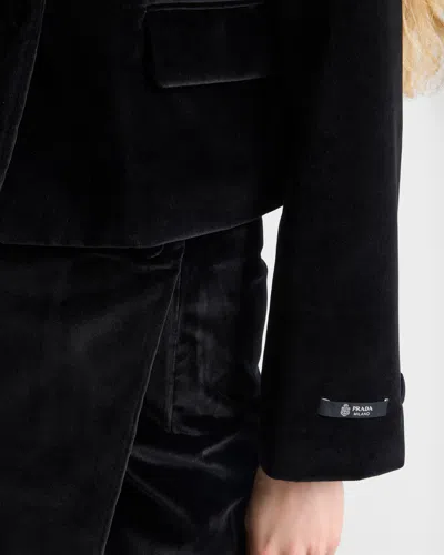 Prada Flap-pocket Detachable-collar Jacket In Black