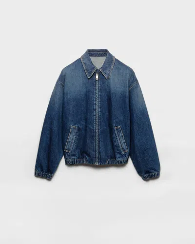 Prada Blousonjacke Aus Gewaschenem Denim In Blue