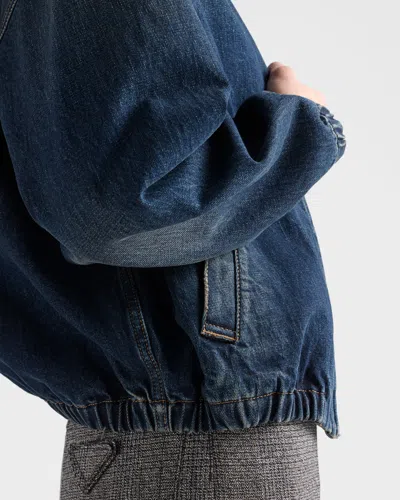 Prada Blousonjacke Aus Gewaschenem Denim In Blue