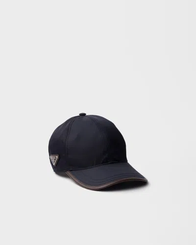 Prada Speedrock Enamelled-triangle Baseball Cap In Black