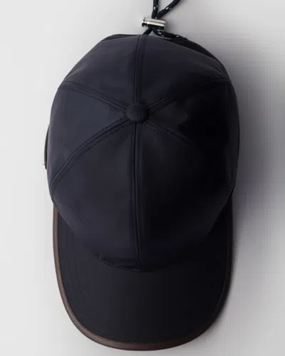 Prada Speedrock Enamelled-triangle Baseball Cap In Black