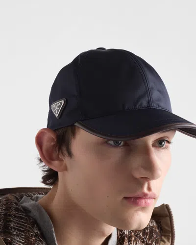 Prada Speedrock Enamelled-triangle Baseball Cap In Black