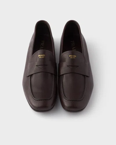 Prada Loafer Aus Leder In Brown