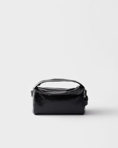 Prada Leather Shoulder Bag In Black