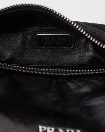 Prada Leather Shoulder Bag In Black