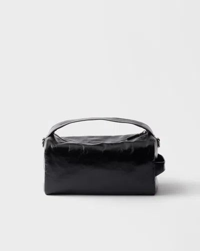 Prada Leather Shoulder Bag In Black