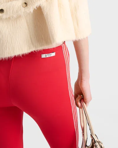 Prada Leggings Aus Fleece In Red
