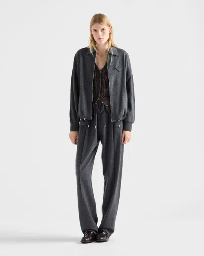 Prada Blousonjacke Aus Wolle Und Kaschmir In Gray