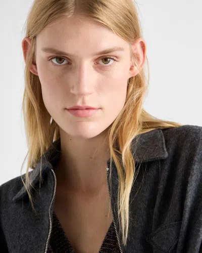 Prada Blousonjacke Aus Wolle Und Kaschmir In Gray