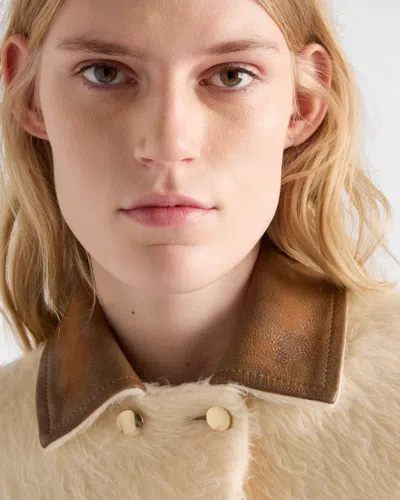 Prada Double-breasted Aspen Jacket In Neutral