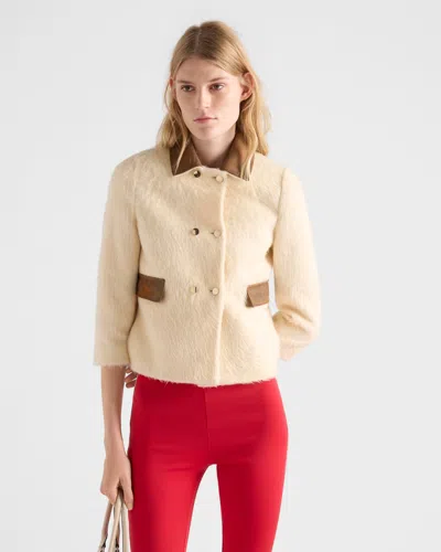 Prada Double-breasted Aspen Jacket In Neutral