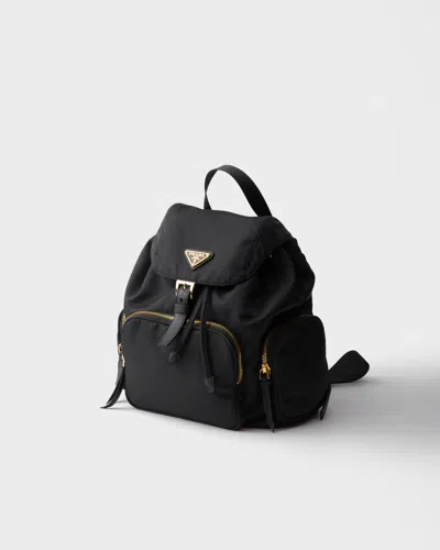 Prada Functional Backpack With Adjustable Straps And Pocket In Black